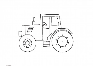 Синий трактор рисунок карандашом