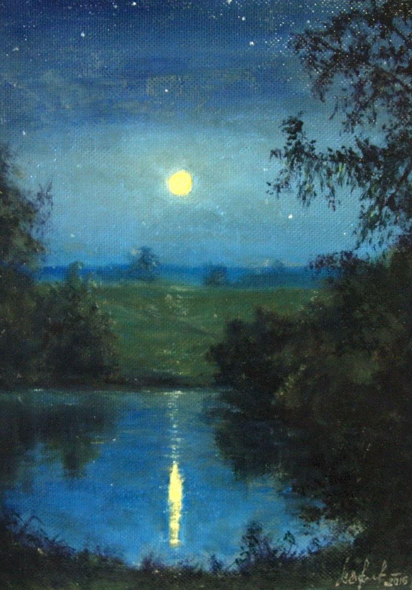 лунная ночь над рекой