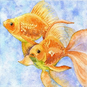 Золотая рыбка рисунок детский