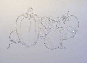 Рисунки простым карандашом фрукты
