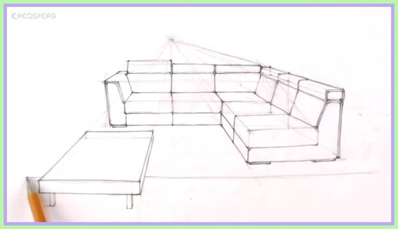 Как нарисовать диван в угловой перспективе
