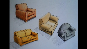 Как нарисовать диван в перспективе