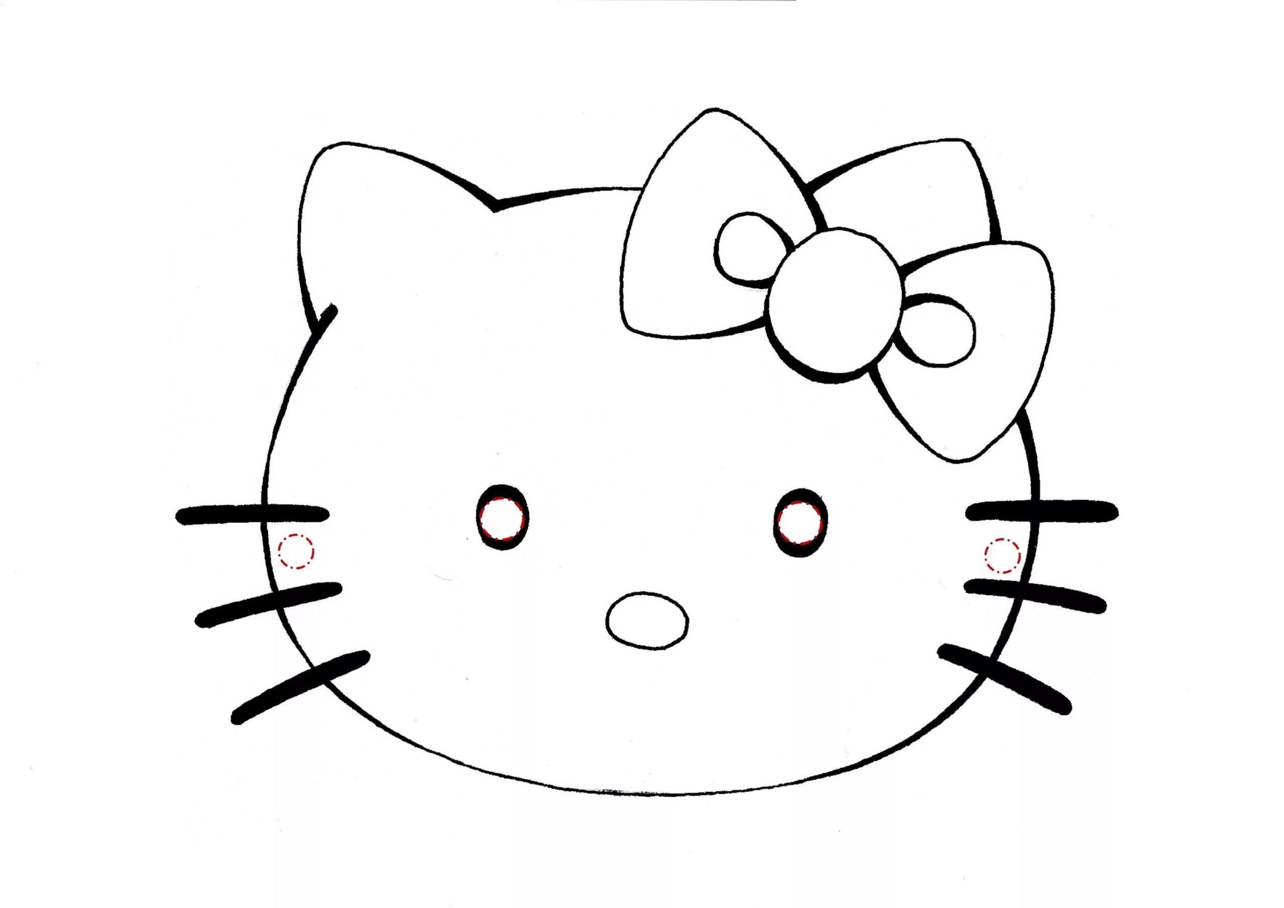 Hello kitty мордочка. Мордочка Хеллоу Китти. Рисунки Хеллоу Китти для срисовки карандашом. Хэллоу Китти рисунок для срисовки карандашом. Трафарет мордочки Хелло Китти.