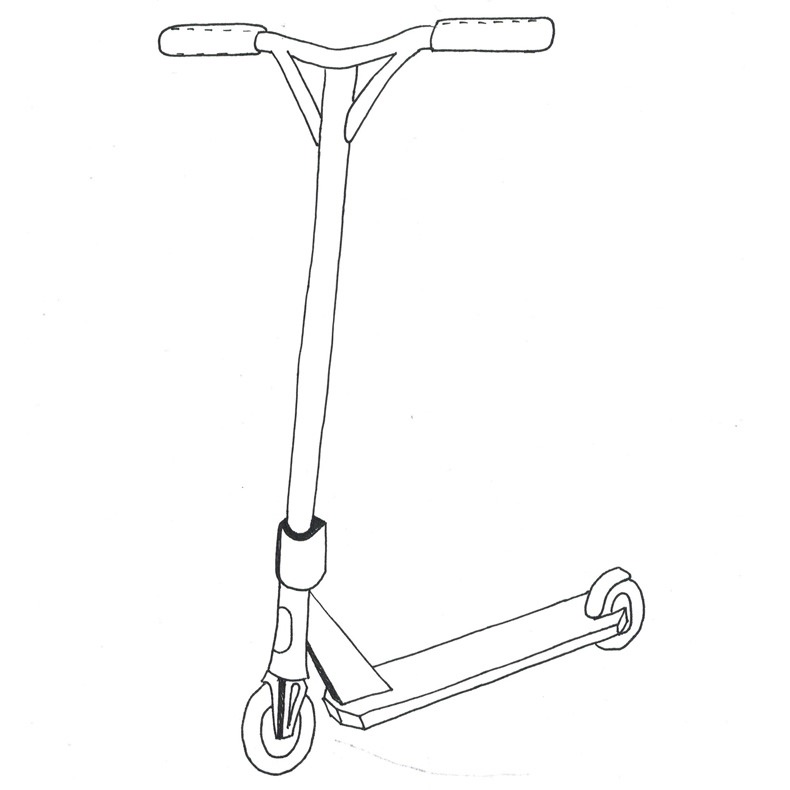 Как нарисовать трюковой самокат