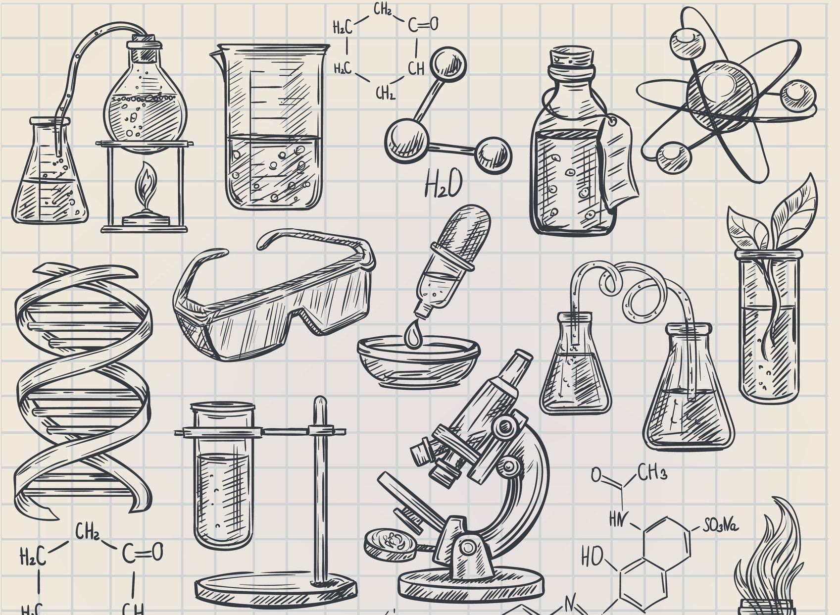 Рисунок химии карандашом