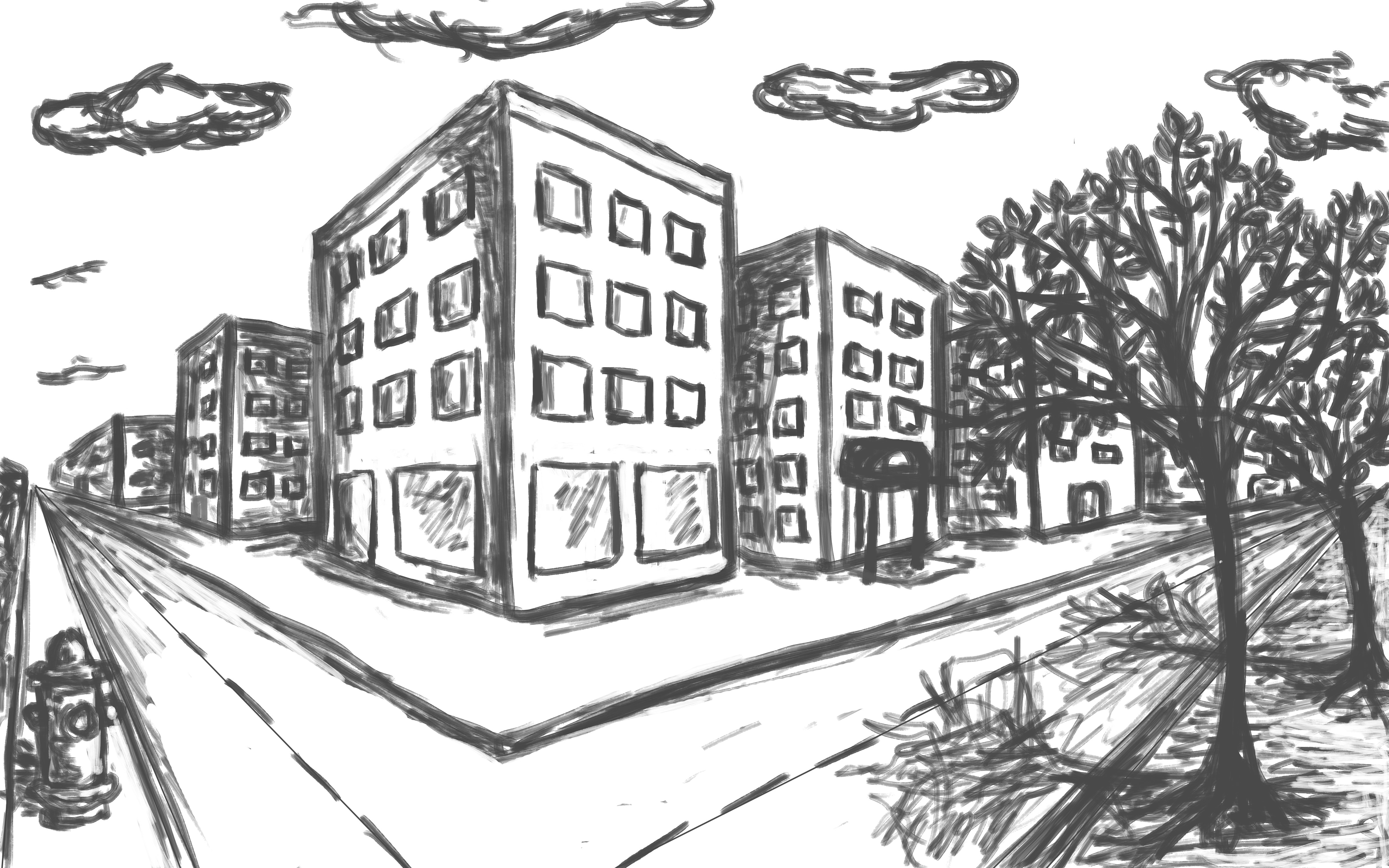 Город простым карандашом. Городской пейзаж рисунок. Картинки для срисовки город. Город рисунок легкий. Эскиз городского пейзажа.