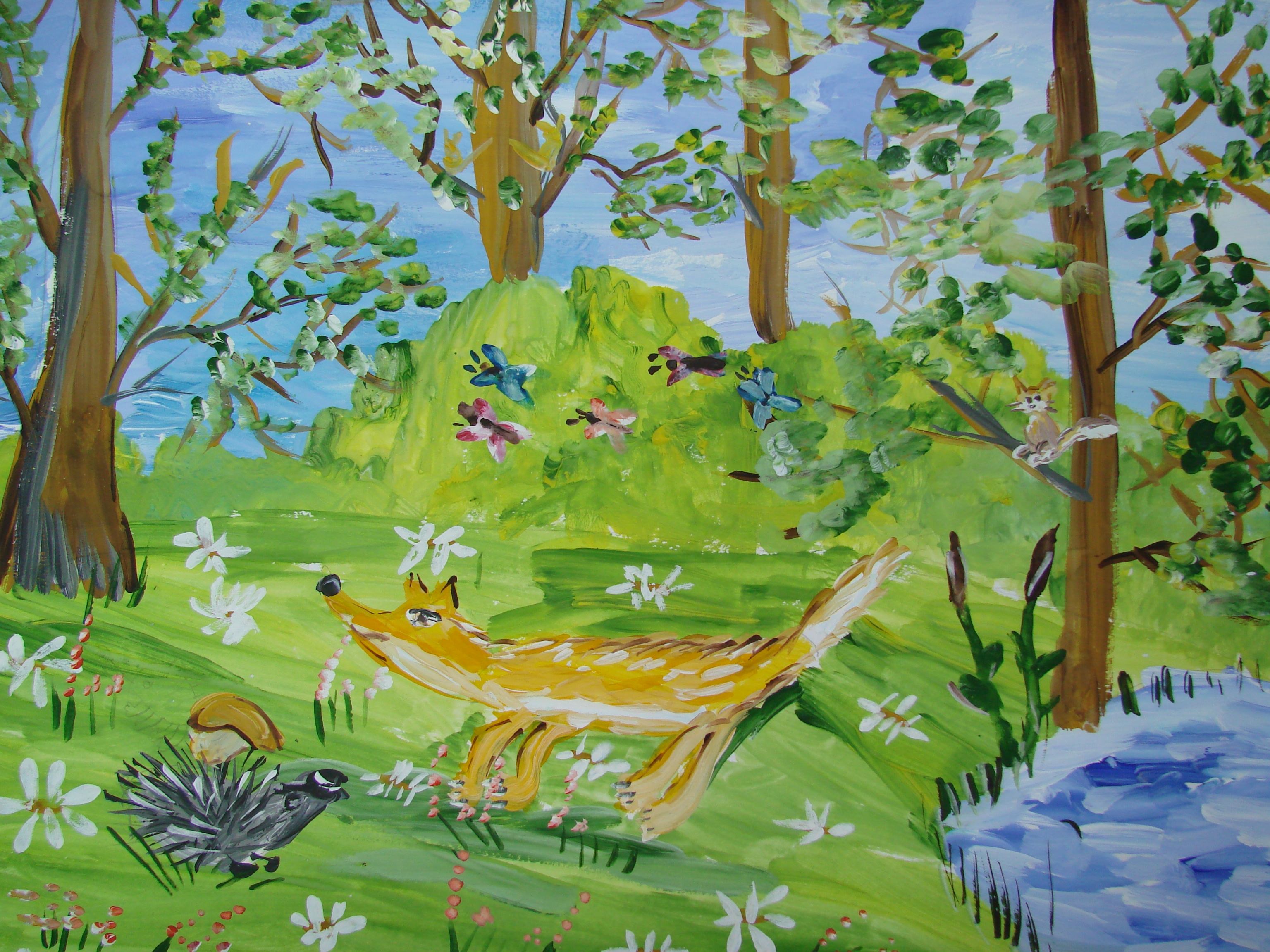 Путешествие в весенний лес 2 младшая. Детские рисунки природы. Рисунок на тему лес. Детские рисунки лес. Лес рисунок для детей.
