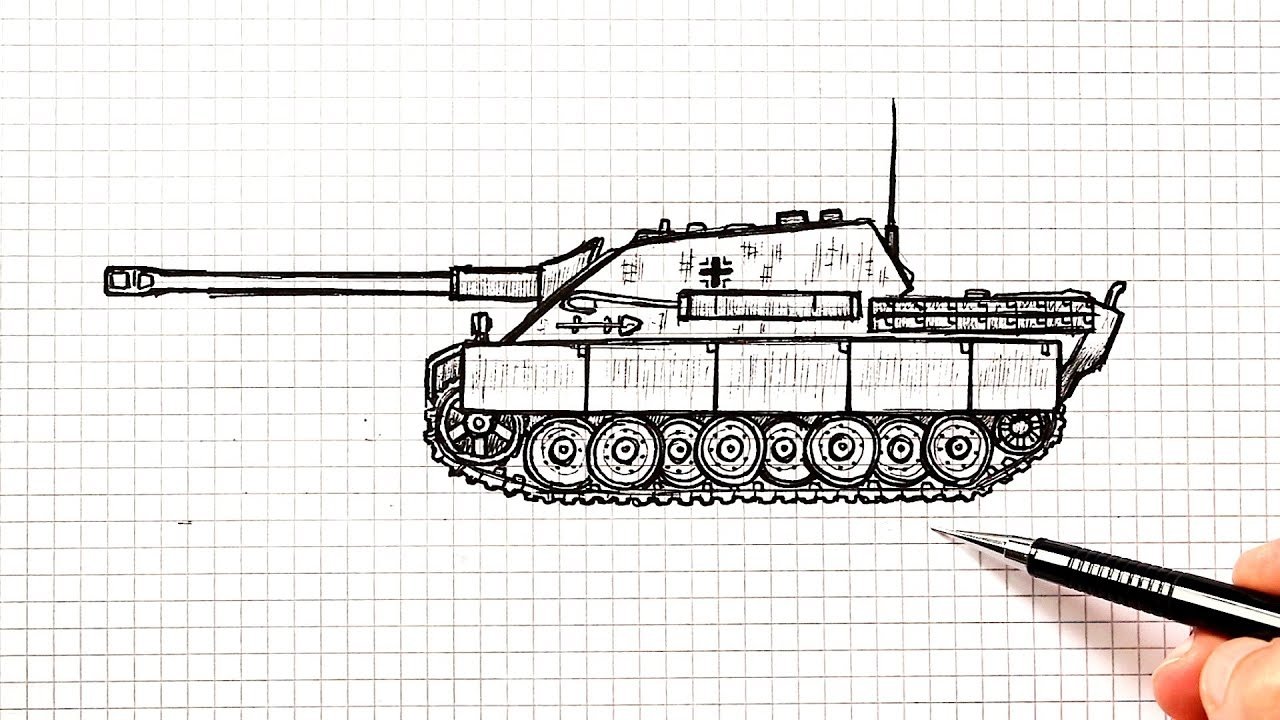 Как нарисовать танк по клеточкам т 34