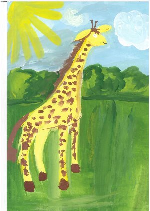 Детский рисунок жирафа