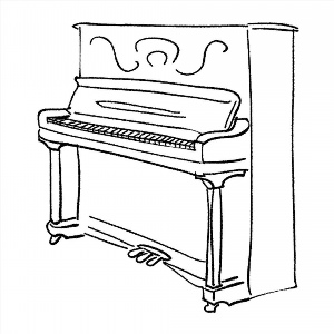 Фортепиано раскраска для детей