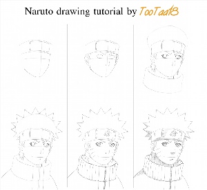 Рисунки Наруто по этапам