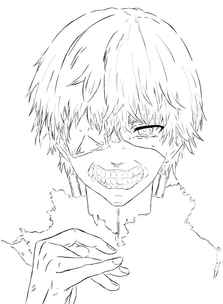 Как нарисовать kaneki ken