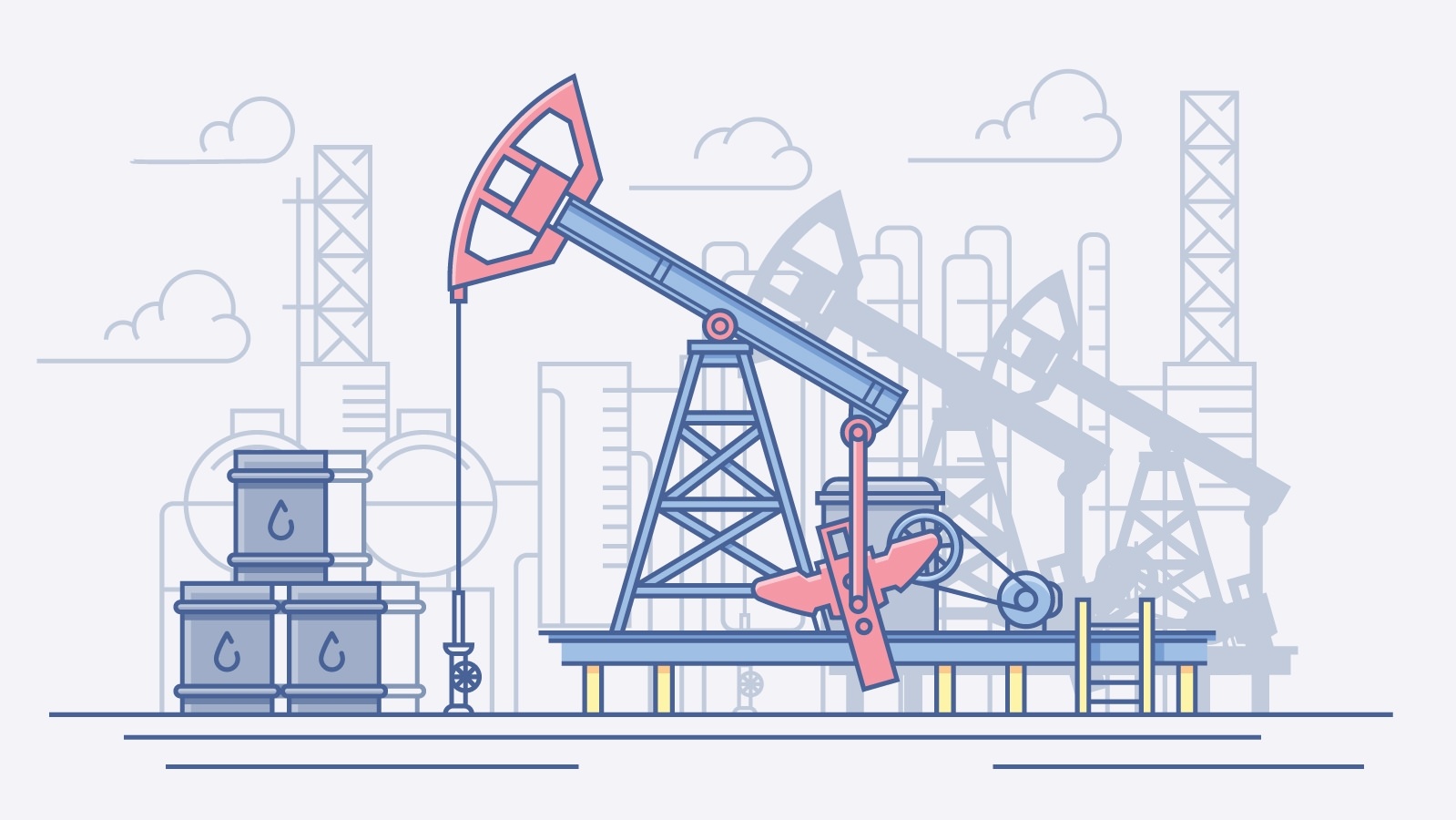 Нефтекачалка рисунок карандашом