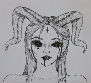 Рисунки для срисовки демоны девушки