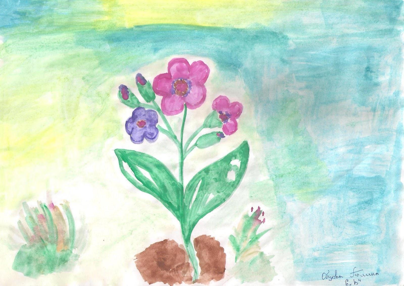 Изображение цветов 6 класс. Рисование с детьми первоцветы. Рисование первые цветы. Первоцветы рисунок для детей. Детские рисунки растений.