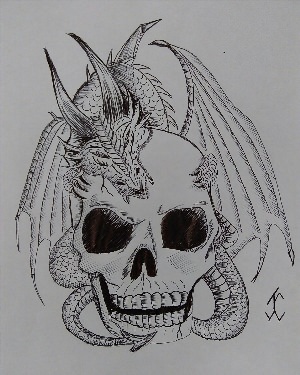 Череп дракона рисунок