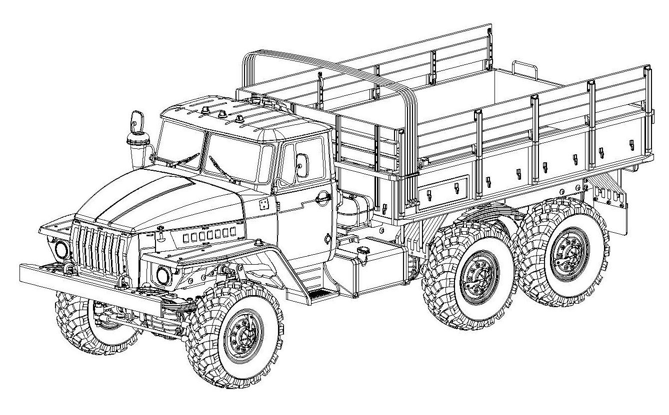 Военный камаз рисовать