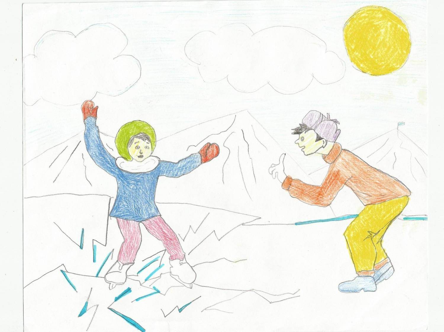 Как я провел весенние каникулы 4 класс. Рисунок на тему тонкий лед. Рисунки детей на тему безопасность на льду. Рисунок на тему осторожно тонкий лед.