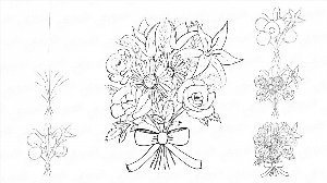 Рисунок букет цветов для мамы поэтапно
