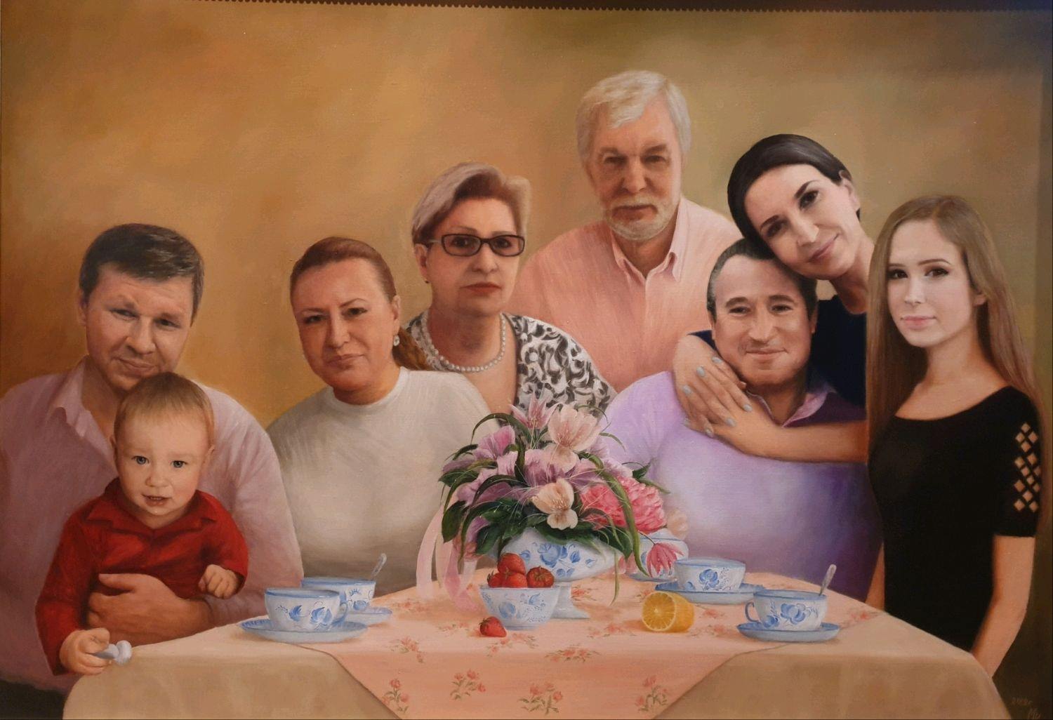 Картина по фото на заказ. Семейный портрет. Семейный портрет на холсте. Картина на холсте семья. Семейный портрет картина.