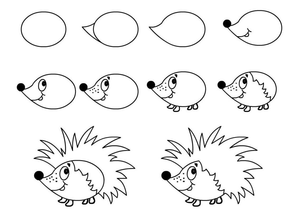 Как легко и быстро нарисовать ежика
