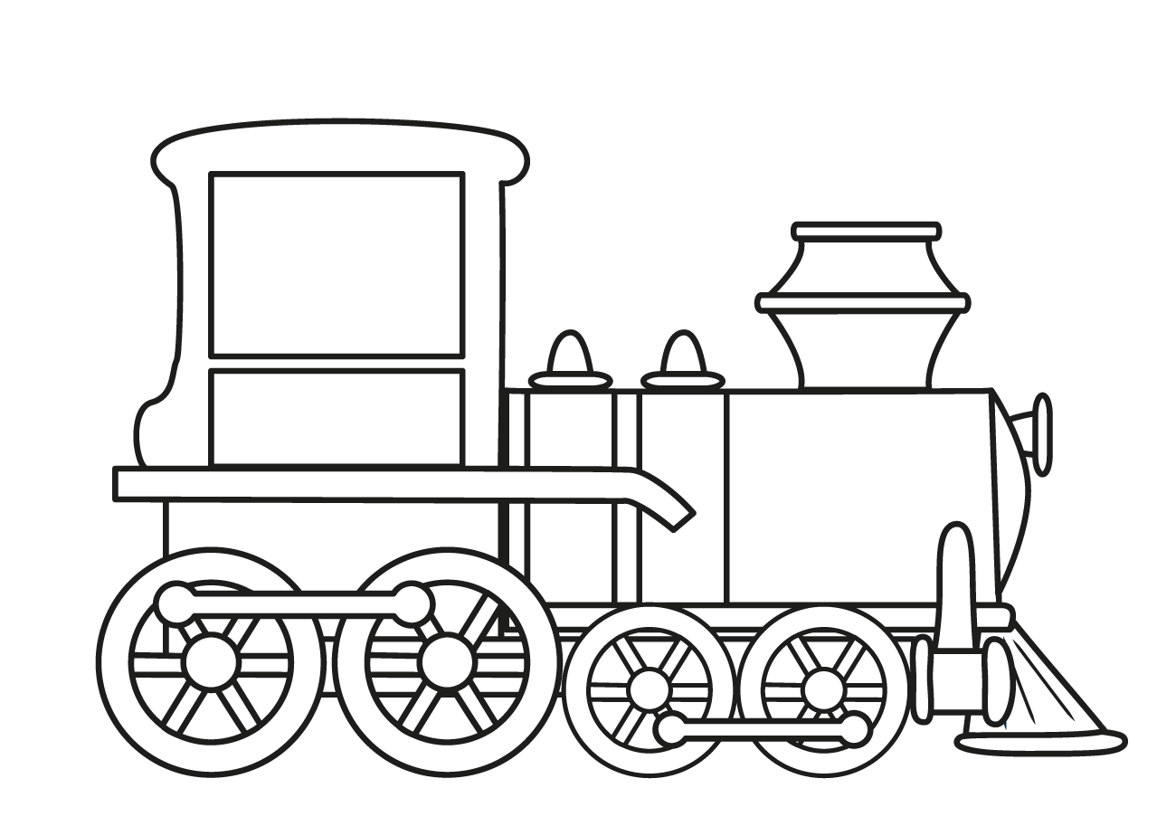 Поезд картинка для детей раскраска