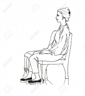 Человек сидит боком рисунок