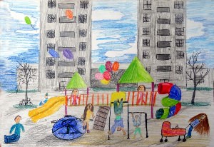 Рисунок на тему город моего детства