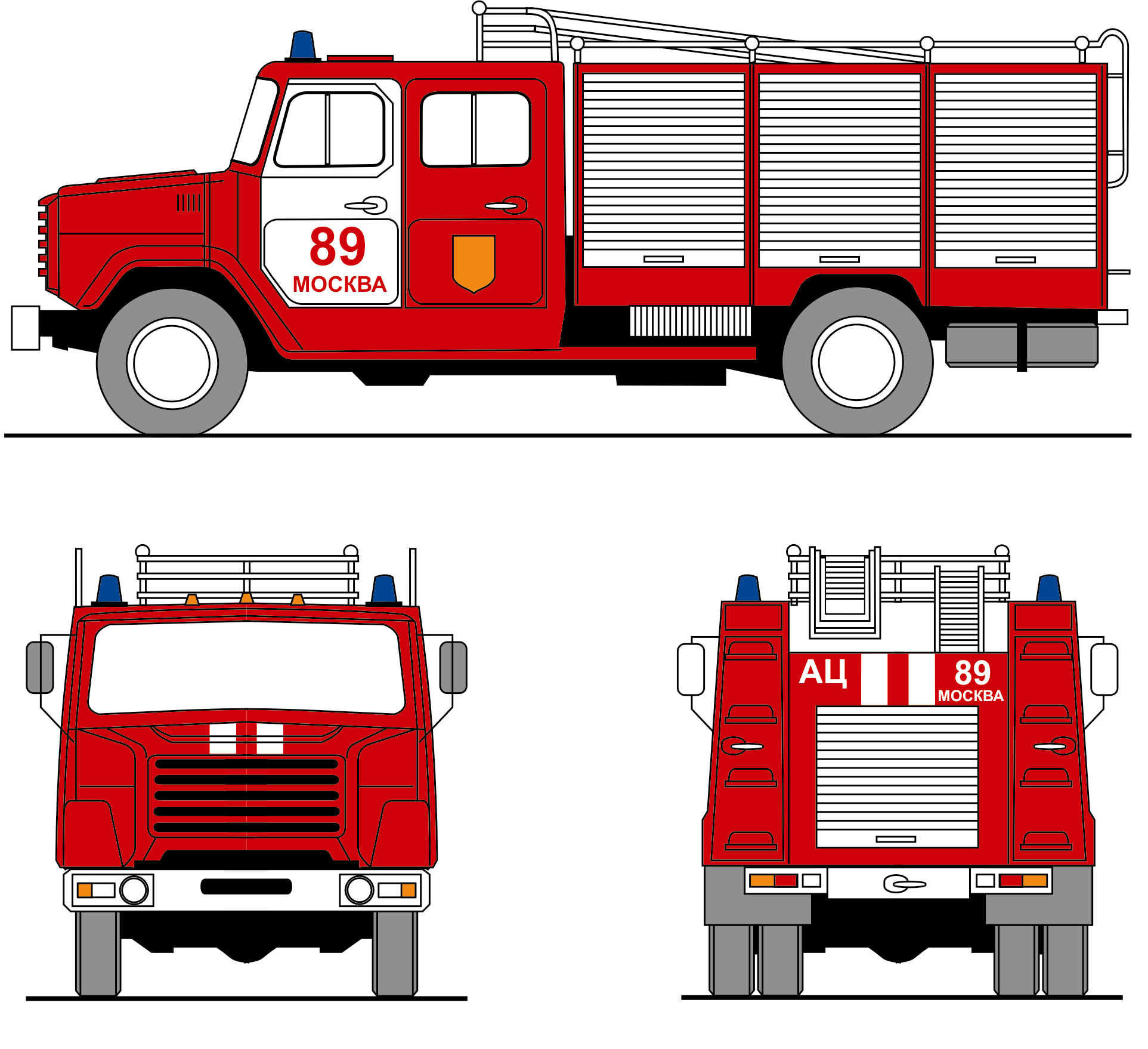Схемы автомобилей пожарных