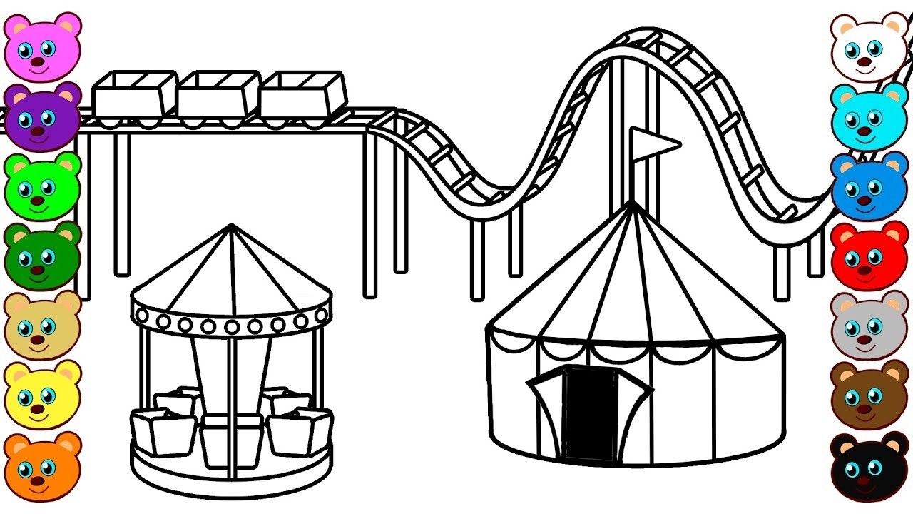 Парк аттракционов нарисовать карандашом