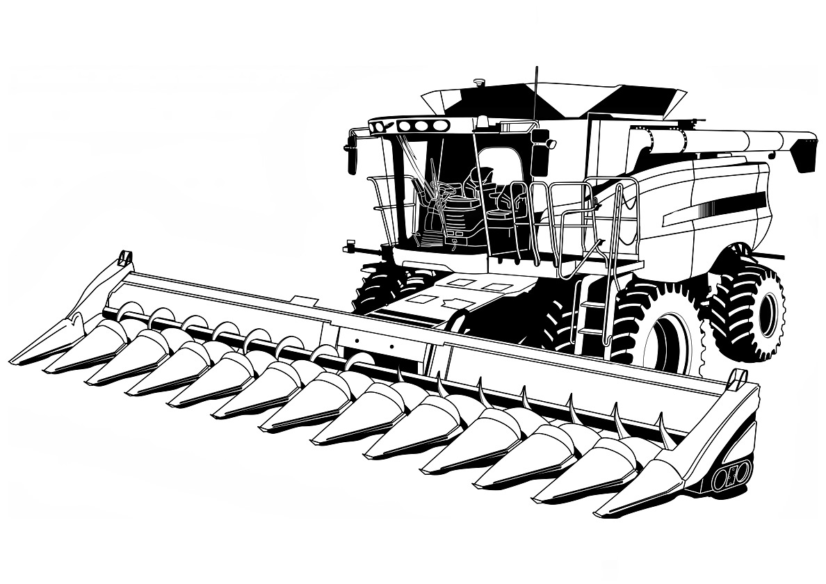 Комбайн рисунок для детей простой