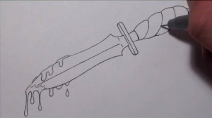 Рисунок ножа поэтапно