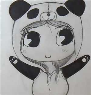 Панда аниме для срисовки