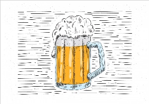 Кружка пива нарисованная