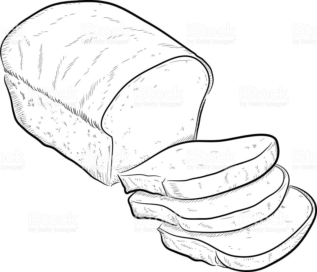 Батон хлеба рисунок карандашом
