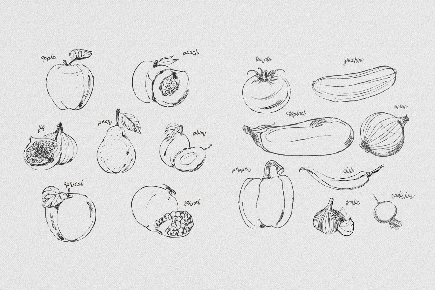 Фрукты и овощи для срисовки. Скетч фрукты. Зарисовки овощей и фруктов. Наброски фруктов и овощей. Рисование фруктов и овощей карандашом.