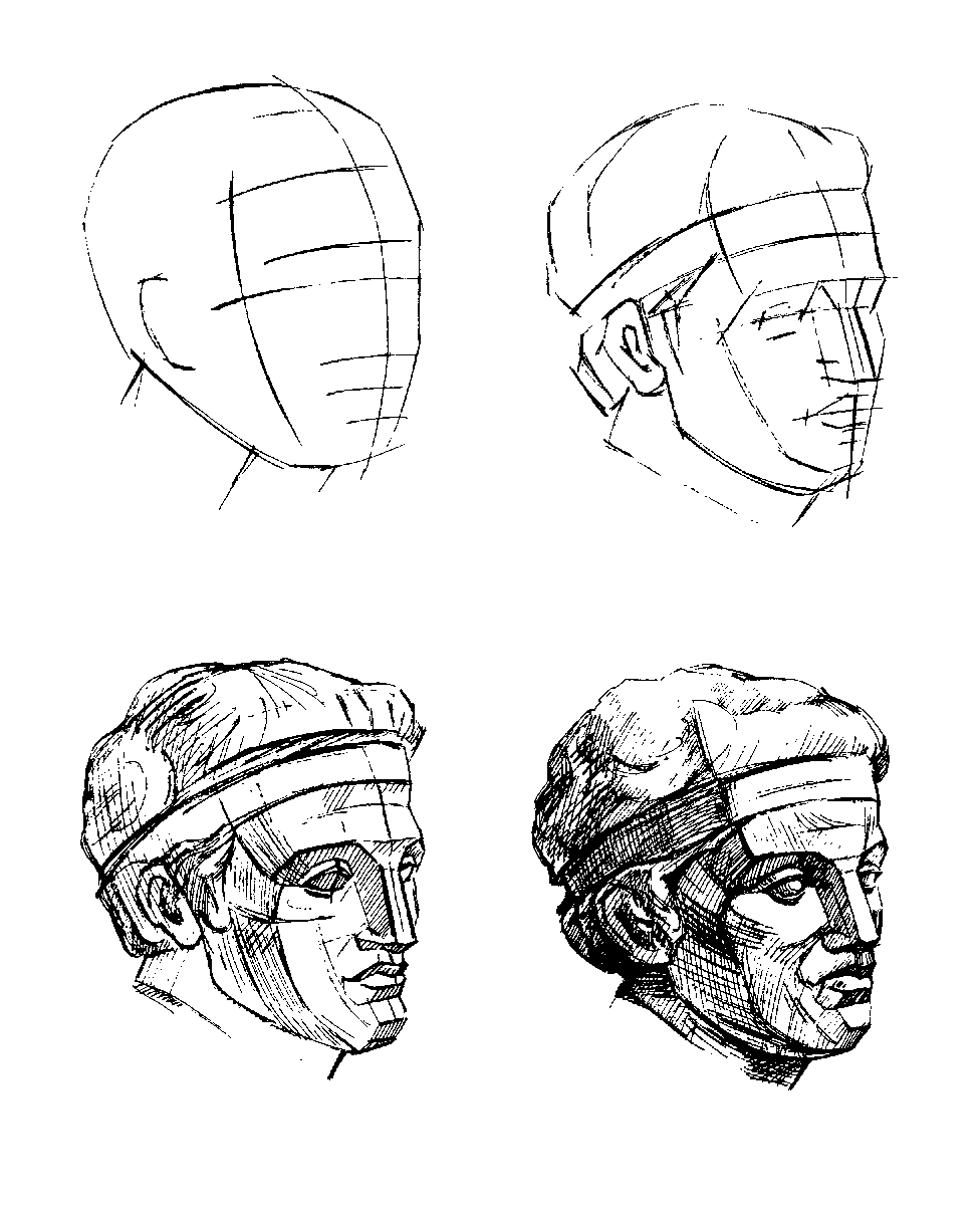 Этапы рисования гипсовой головы академический рисунок