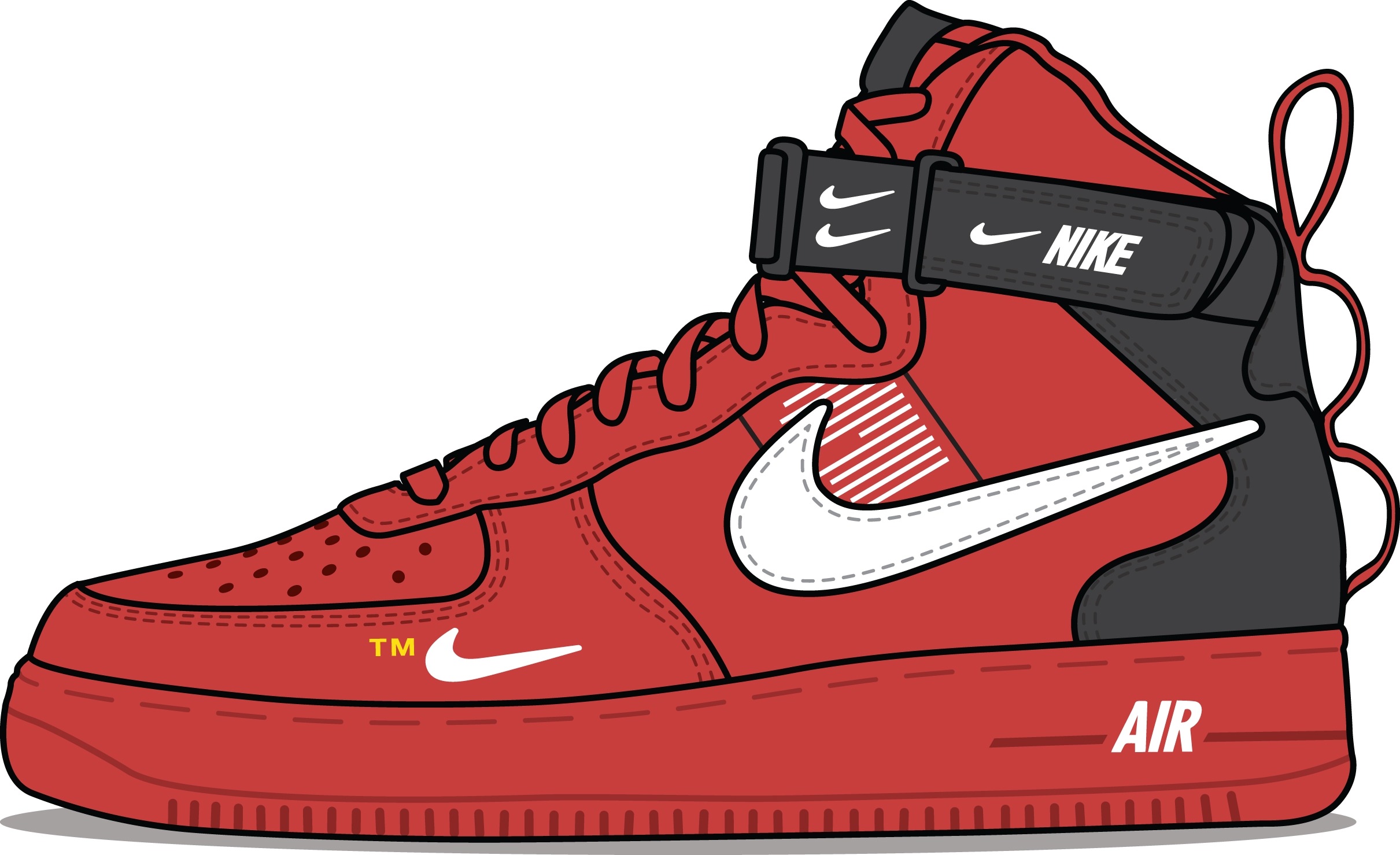 Распечатать найк. Nike Air Force 1 Sketch. Nike Air Force 1 Jordan Black Red.