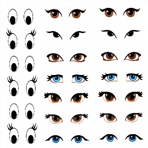 Как нарисовать мультяшные глаза