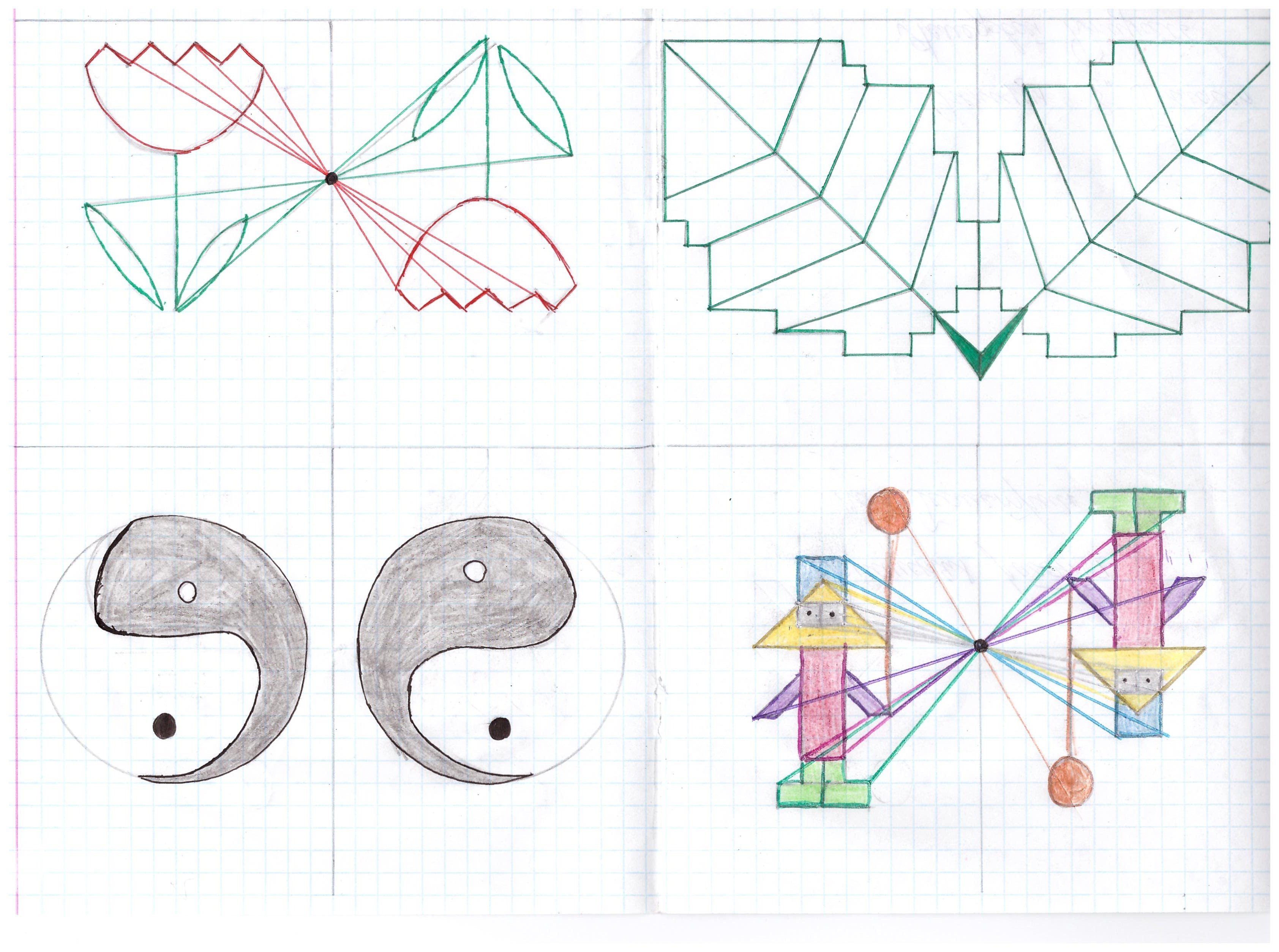 Осевая симметрия рисунки по геометрии сложные