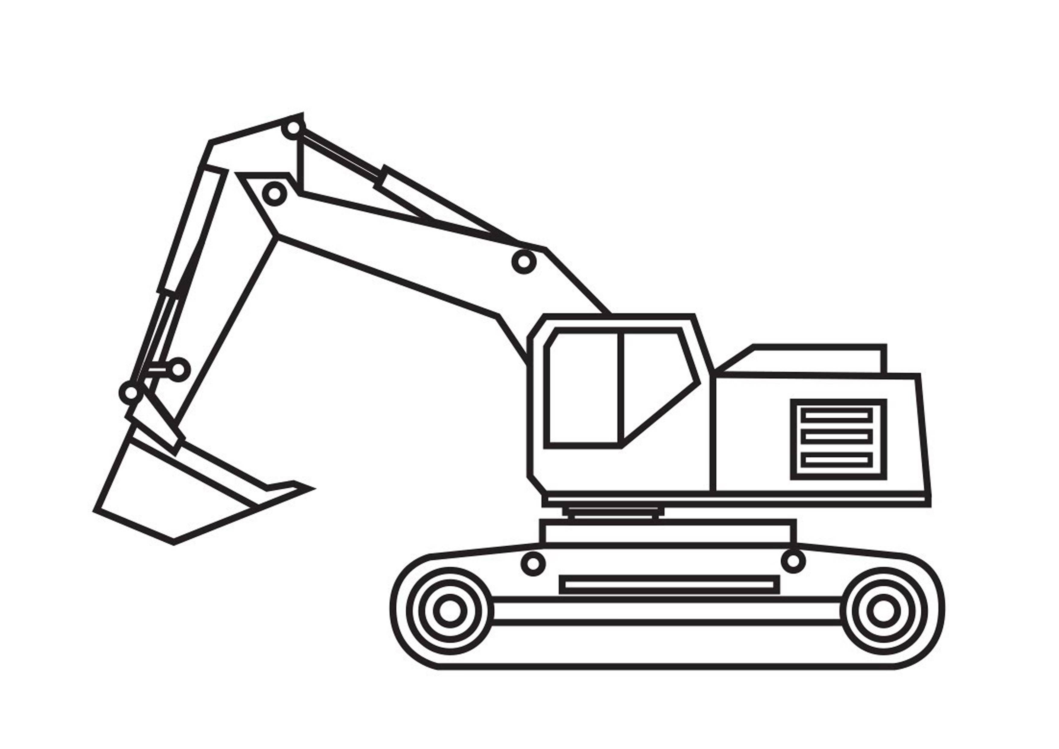 Экскаватор картинка раскраска