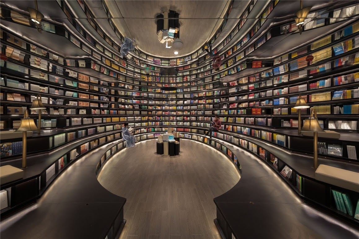 Modern library. Zhongshuge bookstore, Ханчжоу, Китай. Красивая библиотека. Современная библиотека. Красивые библиотеки мира.