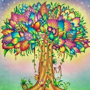Сказочное дерево цветными карандашами