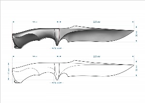 Эскизы ножей в натуральную величину