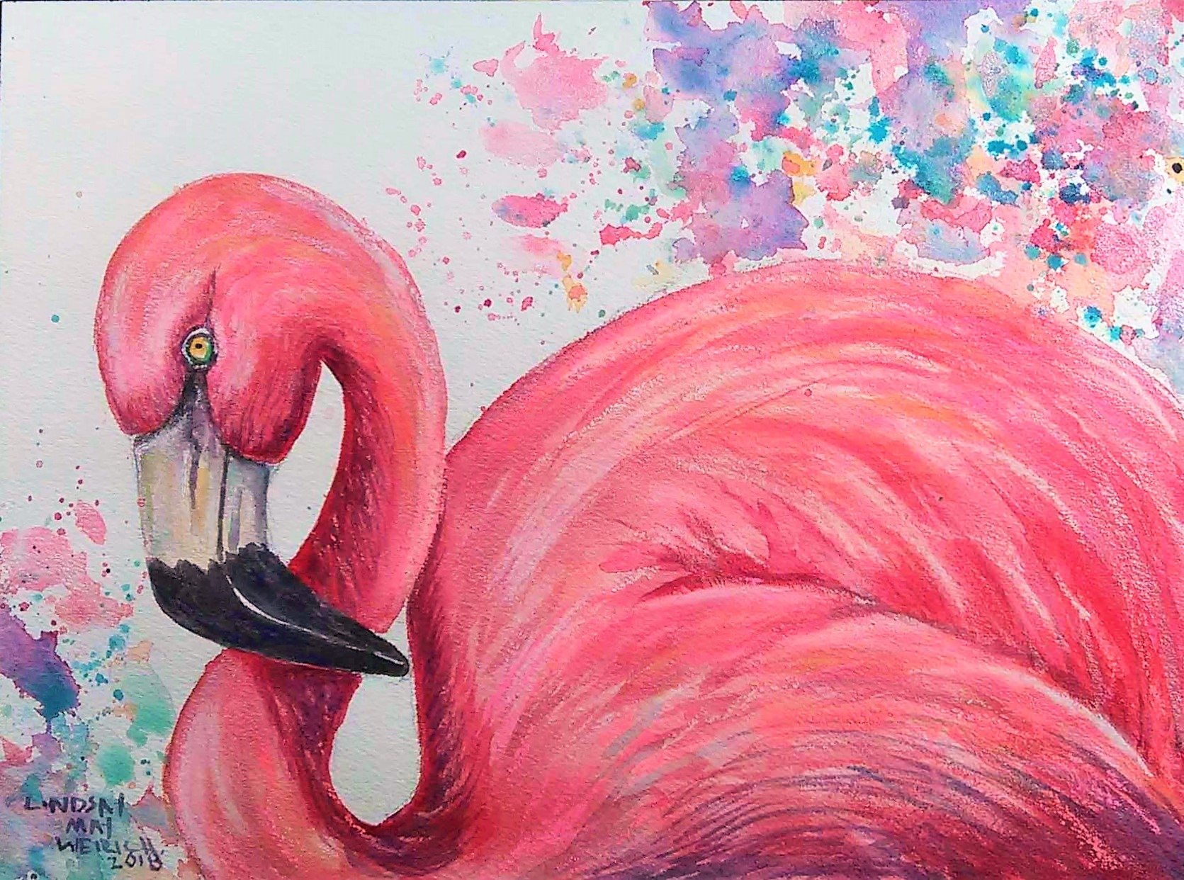 Розовые рисунки для срисовки. Фламинго акрилом. Фламинго арт. Фламинго красками. Розовый Фламинго акрил.