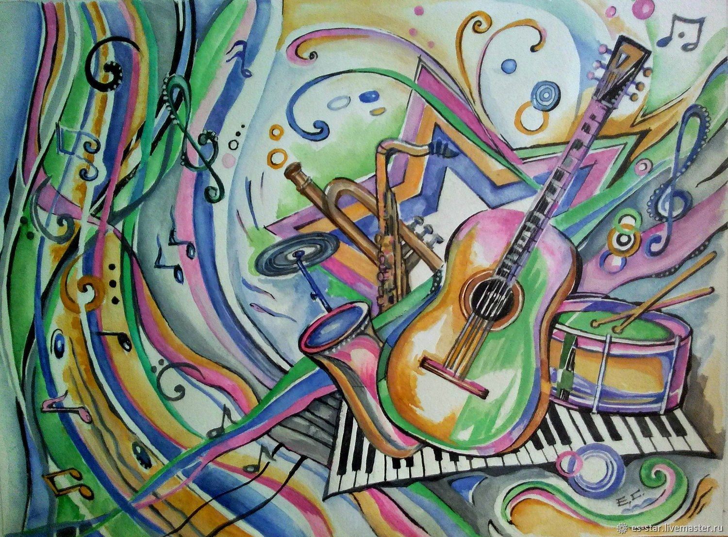 Картина звучание. Музыкальный абстракционизм. Композиция на тему искусство. Музыкальная живопись Абстрактная. Музыкальные инструменты композиция.