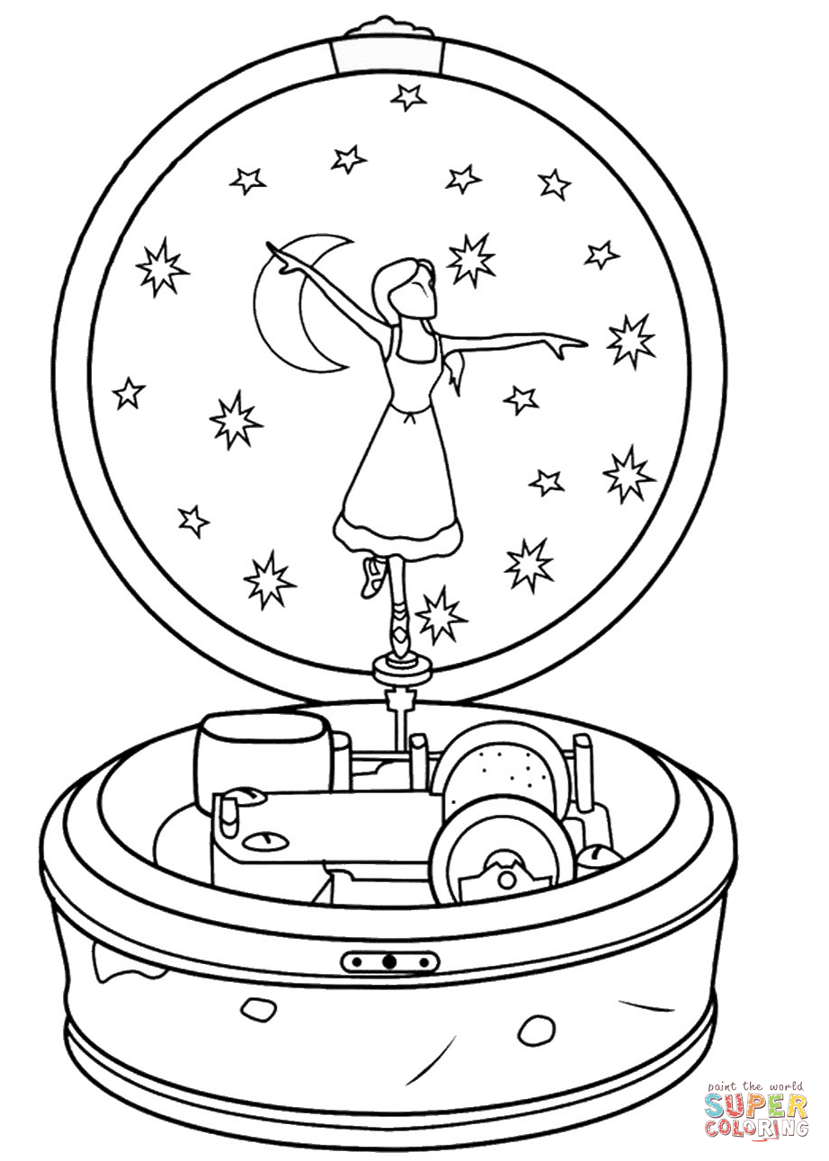 Музыкальная шкатулка с балериной рисунок карандашом