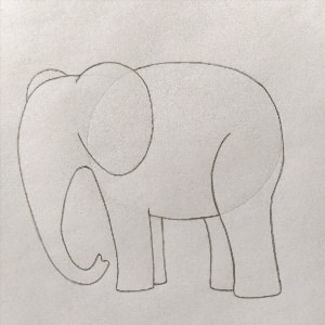 Слон рисунок карандашом для детей