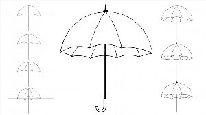 Зонт поэтапный рисунок