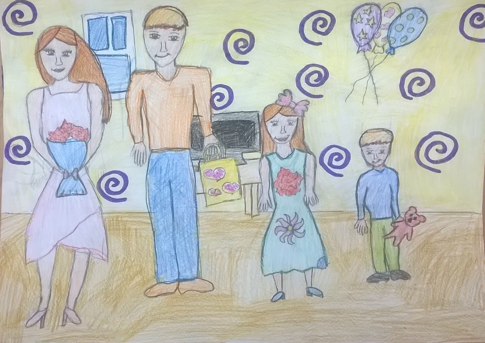 Нарисовать рисунок год семьи. Рисунок на тему моя семья. Красивый рисунок моя семья. Рисунок семья глазами ребенка. Рисование на тему семья.